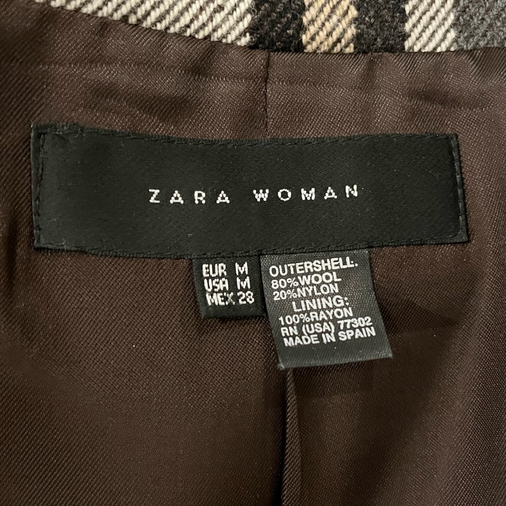 Zara Plaid Oversized Wool Cape - Picture 3 of 10